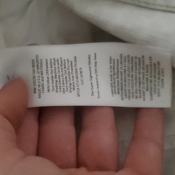 Current Elliott The Super Highwaist Stiletto Snow Leopard Slit Step Hem. - Picture 9 of 16